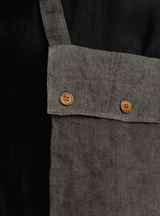 Hillary Linen Satchel - Charcoal