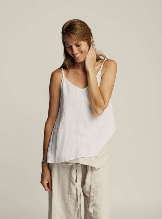 Nalah Pure Linen Cami - White