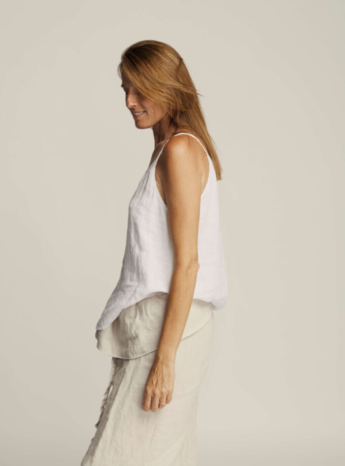 Nalah Pure Linen Cami - White